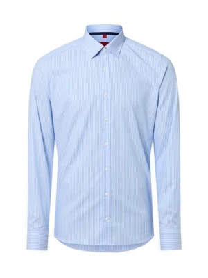 Finshley & Harding Koszula męska Mężczyźni Slim Fit Bawełna niebieski w paski,