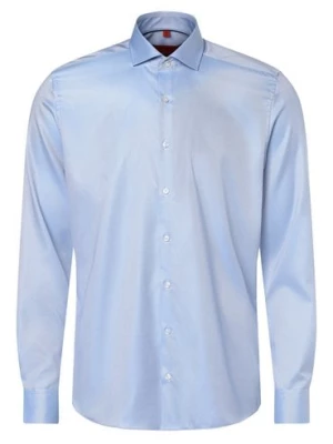 Finshley & Harding Koszula męska Mężczyźni Slim Fit Bawełna niebieski wypukły wzór tkaniny,