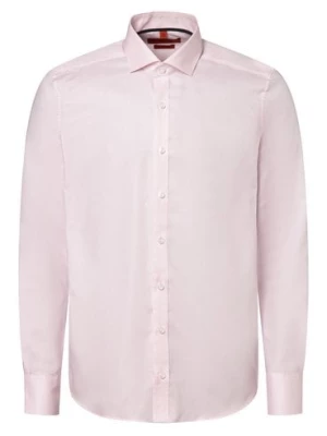 Finshley & Harding Koszula męska Mężczyźni Slim Fit Bawełna różowy wypukły wzór tkaniny,