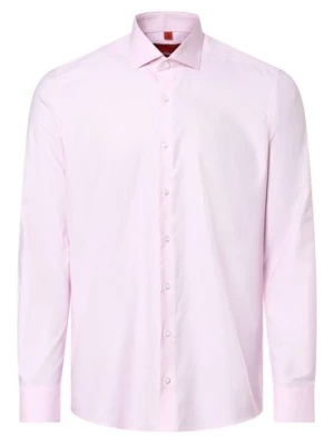 Finshley & Harding Koszula męska Mężczyźni Slim Fit Bawełna różowy wypukły wzór tkaniny kołnierzyk kent,