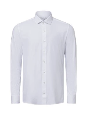 Finshley & Harding Koszula męska Mężczyźni Super Slim Fit Bawełna biały jednolity,