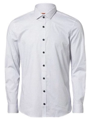 Finshley & Harding Koszula męska Mężczyźni Super Slim Fit Bawełna biały|niebieski wzorzysty,