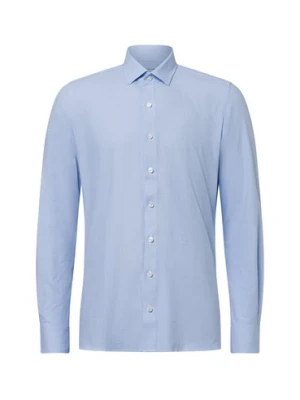 Finshley & Harding Koszula męska Mężczyźni Super Slim Fit Bawełna niebieski|biały wzorzysty,