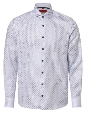 Finshley & Harding Koszula męska - Non-iron - Dwuwarstwowa Mężczyźni Slim Fit Bawełna niebieski|biały wzorzysty,