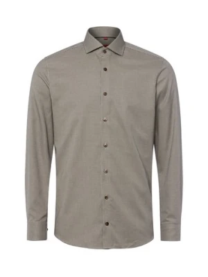 Finshley & Harding Koszula męska - non-iron Mężczyźni Slim Fit Bawełna beżowy|czarny wzorzysty,