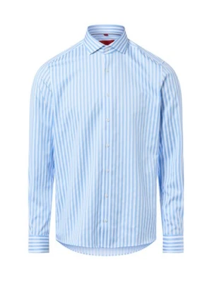 Finshley & Harding Koszula męska - non-iron Mężczyźni Slim Fit Bawełna biały|niebieski w paski,