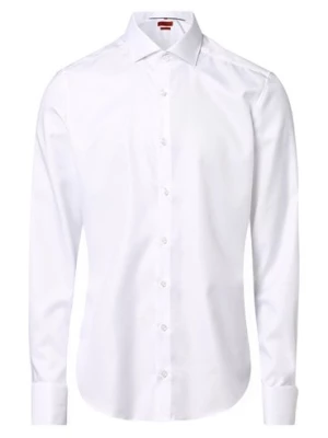 Finshley & Harding Koszula męska z wywijanymi mankietami Mężczyźni Slim Fit Bawełna biały jednolity,