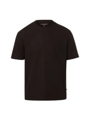 Finshley & Harding Koszulka męska Mężczyźni Dżersej brązowy jednolity,
