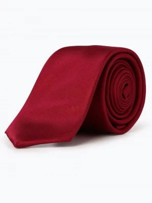 Finshley & Harding Krawat jedwabny męski Mężczyźni Jedwab czerwony jednolity,