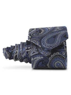 Finshley & Harding Krawat jedwabny męski Mężczyźni Jedwab niebieski wzorzysty,