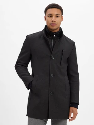 Finshley & Harding Krótki płaszcz - Denver Mężczyźni szary wypukły wzór tkaniny,