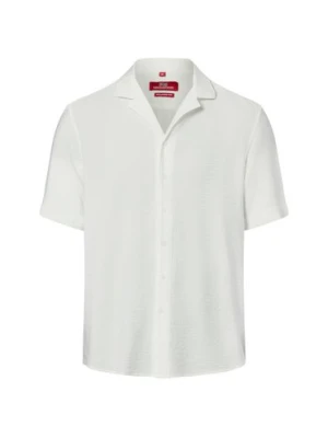 Finshley & Harding London Koszula męska Mężczyźni Comfort Fit Sztuczne włókno biały wypukły wzór tkaniny,