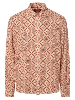 Finshley & Harding London Koszula męska Mężczyźni Comfort Fit wiskoza pomarańczowy|biały wzorzysty,