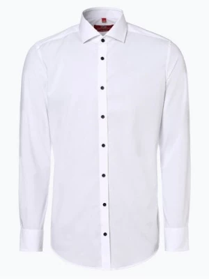 Finshley & Harding London Koszula męska Mężczyźni Slim Fit Bawełna biały jednolity,