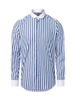 Finshley & Harding London Koszula męska Mężczyźni Slim Fit Bawełna niebieski|biały w paski,