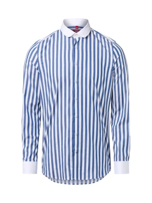 Finshley & Harding London Koszula Mężczyźni Slim Fit Bawełna niebieski | biały