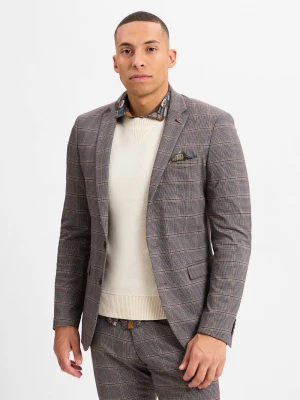 Finshley & Harding London Kurtka modułowa Harren - Brixdon Mężczyźni Slim Fit brązowy|szary w kratkę,