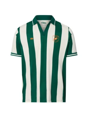 Finshley & Harding London Męska koszulka polo - Hector Mężczyźni Bawełna zielony|biały w paski,