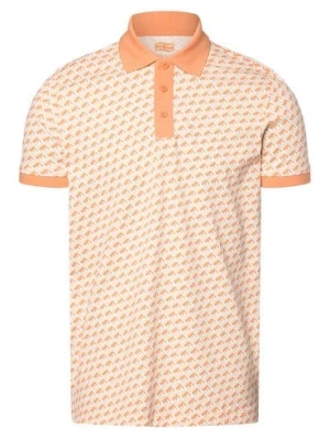 Finshley & Harding London Męska koszulka polo Mężczyźni Bawełna pomarańczowy|biały|szary wzorzysty,