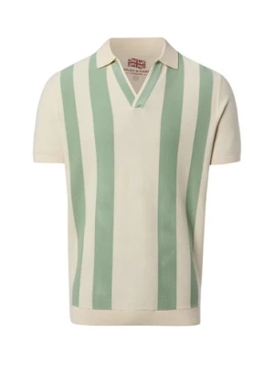 Finshley & Harding London Męska koszulka polo Mężczyźni Bawełna zielony|beżowy w paski,