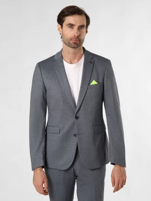 Finshley & Harding London Męska kurtka modułowa - Brixdon Mężczyźni Slim Fit niebieski wzorzysty,