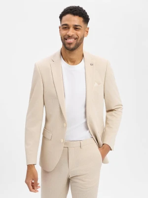 Finshley & Harding London Męska kurtka modułowa Mężczyźni Slim Fit beżowy,