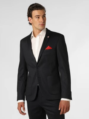 Finshley & Harding London Męska marynarka od garnituru modułowego Mężczyźni Slim Fit Sztuczne włókno niebieski w kratkę,