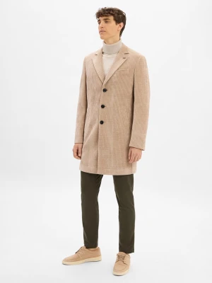 Finshley & Harding London Męski płaszcz sztruksowy Mężczyźni brązowy jednolity,