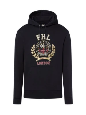 Finshley & Harding London Męski sweter z kapturem Mężczyźni niebieski jednolity,