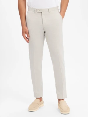 Finshley & Harding London spodnie garniturowe Mężczyźni Slim Fit beżowy
