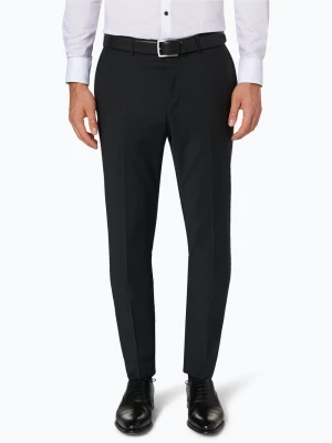 Finshley & Harding London Męskie spodnie od garnituru modułowego Mężczyźni Slim Fit czarny jednolity,