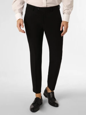 Finshley & Harding London Męskie spodnie od garnituru modułowego Mężczyźni Slim Fit czarny jednolity,