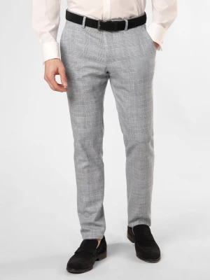 Finshley & Harding London Męskie spodnie od garnituru modułowego Mężczyźni Slim Fit niebieski w kratkę,