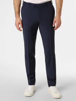 Finshley & Harding London Męskie spodnie od garnituru modułowego Mężczyźni Slim Fit Sztuczne włókno niebieski jednolity,