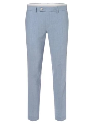 Finshley & Harding London Męskie spodnie od garnituru modułowego Mężczyźni Slim Fit Sztuczne włókno niebieski marmurkowy,