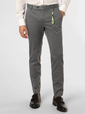 Finshley & Harding London Męskie spodnie od garnituru modułowego Mężczyźni Slim Fit Sztuczne włókno niebieski|szary marmurkowy,