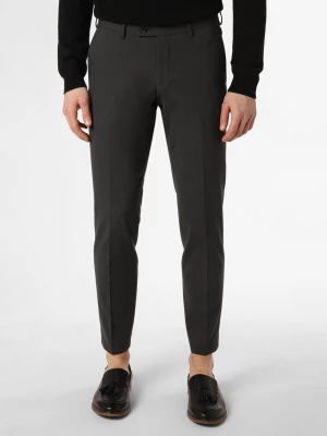 Finshley & Harding London Męskie spodnie od garnituru modułowego Mężczyźni Slim Fit Sztuczne włókno szary jednolity,