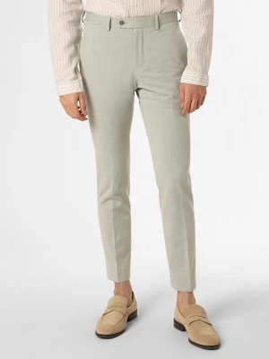Finshley & Harding London Męskie spodnie od garnituru modułowego Mężczyźni Slim Fit zielony wypukły wzór tkaniny,
