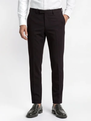 Finshley & Harding London Spodnie - Hoxdon Mężczyźni Slim Fit czarny jednolity,