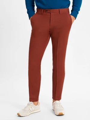 Finshley & Harding London Spodnie - Hoxdon Mężczyźni Slim Fit pomarańczowy jednolity,