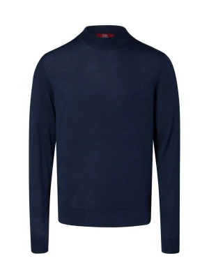Finshley & Harding London sweter wełniany Mężczyźni Wełna niebieski