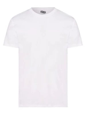 Finshley & Harding London T-shirt męski Mężczyźni Bawełna biały jednolity,