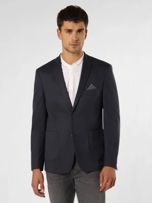 Finshley & Harding Marynarka męska Mężczyźni Modern Fit Sztuczne włókno niebieski marmurkowy,