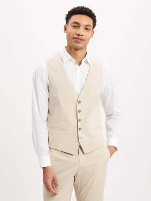 Finshley & Harding kamizelka garniturowa - Alameda Mężczyźni Slim Fit beżowy