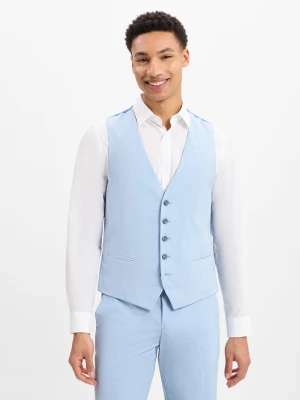 Finshley & Harding Męska kamizelka garniturowa - Alameda Mężczyźni Slim Fit niebieski marmurkowy,