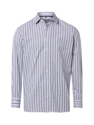 Finshley & Harding Męska koszula biznesowa - Easy Care Mężczyźni Modern Fit Bawełna (100%) niebieski|czerwony w kratkę,