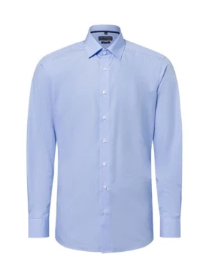 Finshley & Harding Męska koszula biznesowa - Easy Care Mężczyźni Modern Fit Bawełna niebieski|biały w kratkę,