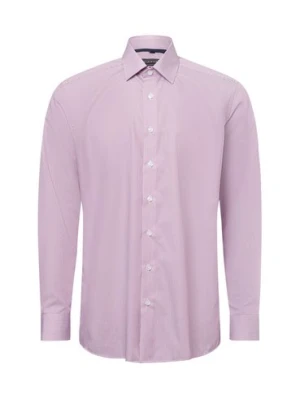 Finshley & Harding Męska koszula biznesowa - Easy Care Mężczyźni Modern Fit Bawełna różowy|biały w paski,