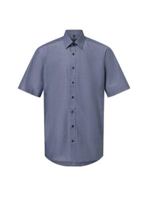 Finshley & Harding Męska koszula biznesowa - Easy Care Mężczyźni Modern Fit Bawełna szary|niebieski|biały w kratkę,