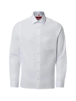 Finshley & Harding Męska koszula biznesowa - Easy Care Mężczyźni Slim Fit Bawełna biały jednolity,